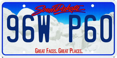 SD license plate 96WP60