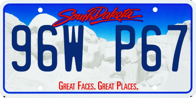 SD license plate 96WP67