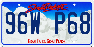 SD license plate 96WP68