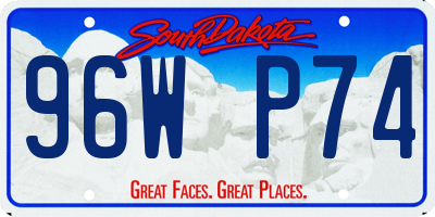 SD license plate 96WP74