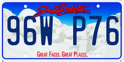 SD license plate 96WP76