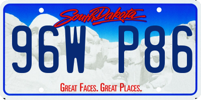 SD license plate 96WP86