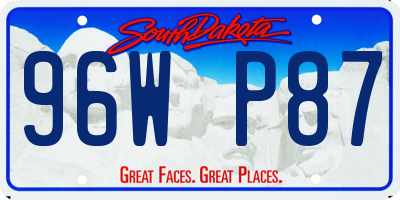 SD license plate 96WP87