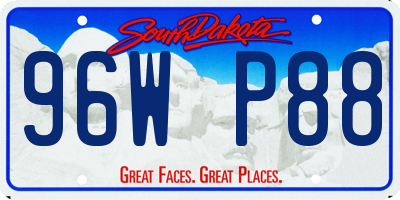 SD license plate 96WP88