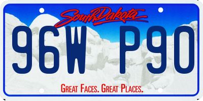 SD license plate 96WP90