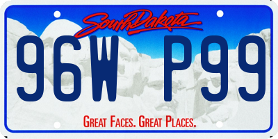 SD license plate 96WP99
