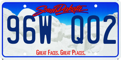 SD license plate 96WQ02