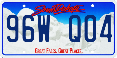 SD license plate 96WQ04