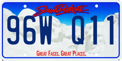 SD license plate 96WQ11