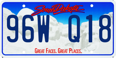 SD license plate 96WQ18