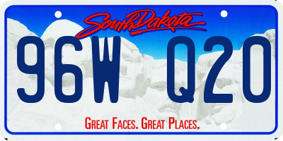 SD license plate 96WQ20