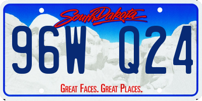 SD license plate 96WQ24