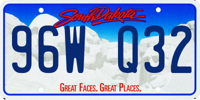 SD license plate 96WQ32