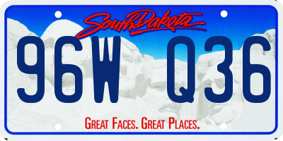 SD license plate 96WQ36