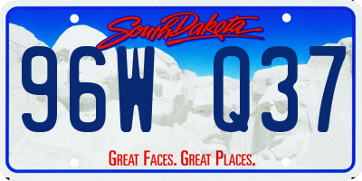 SD license plate 96WQ37