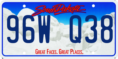 SD license plate 96WQ38