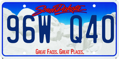 SD license plate 96WQ40