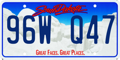SD license plate 96WQ47