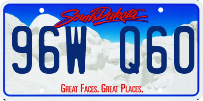 SD license plate 96WQ60