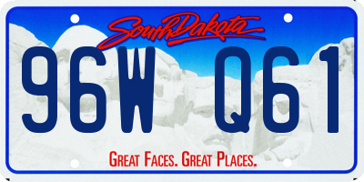 SD license plate 96WQ61