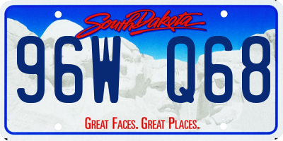 SD license plate 96WQ68