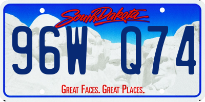 SD license plate 96WQ74
