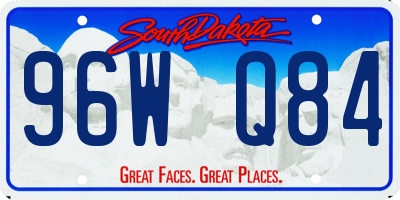SD license plate 96WQ84