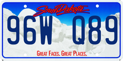 SD license plate 96WQ89