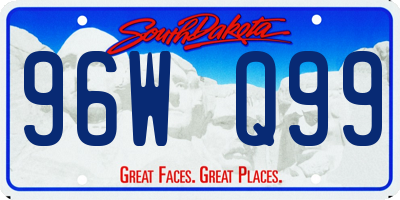 SD license plate 96WQ99