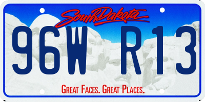 SD license plate 96WR13