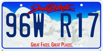 SD license plate 96WR17