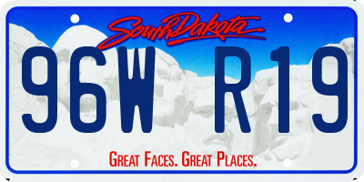 SD license plate 96WR19