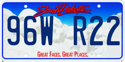 SD license plate 96WR22