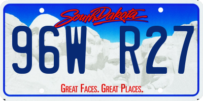 SD license plate 96WR27