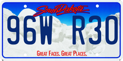 SD license plate 96WR30