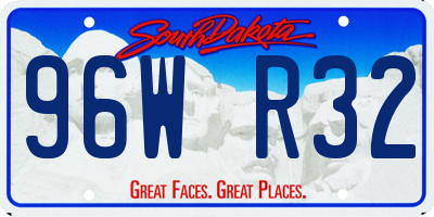 SD license plate 96WR32