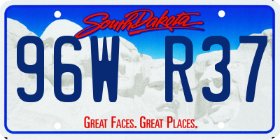 SD license plate 96WR37