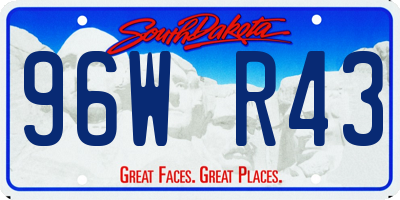 SD license plate 96WR43