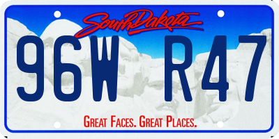 SD license plate 96WR47