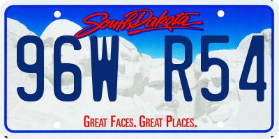 SD license plate 96WR54
