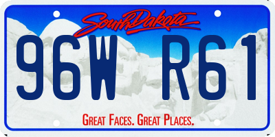 SD license plate 96WR61