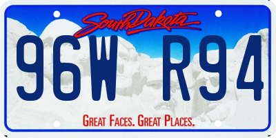 SD license plate 96WR94