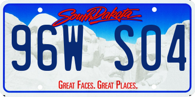 SD license plate 96WS04