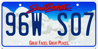 SD license plate 96WS07