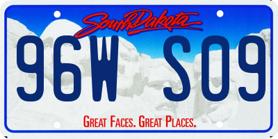 SD license plate 96WS09