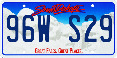 SD license plate 96WS29