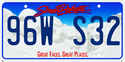 SD license plate 96WS32