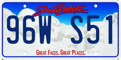 SD license plate 96WS51
