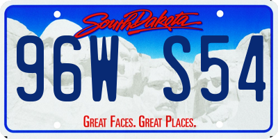 SD license plate 96WS54