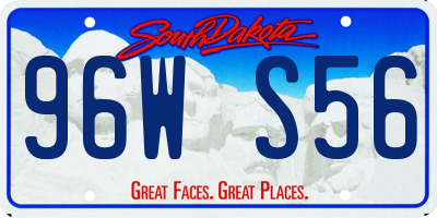 SD license plate 96WS56